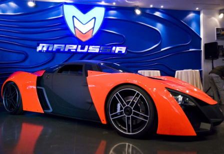The first showroom of Marussia Motors cars has just opened in Moscow