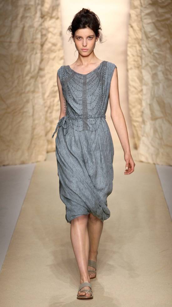 Shirley Ephraim for Donna Karan Crystal and Silk Lace Armor Necklace in -Old Indigo- Runway