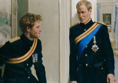 prince william and prince harry portrait. prince william and harry;