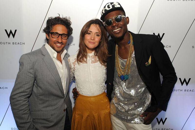 Michaelangelo L’Acqua + Rose Byrne + Theophilus London at W’s Symmetry Live concert, celebrating W South Beach Hotel & Residences' Two Year Anniversary