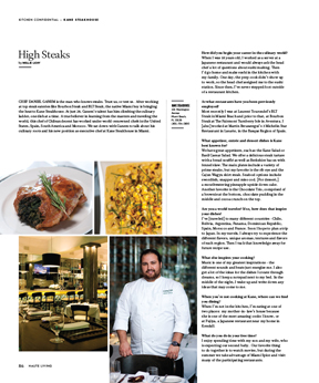 Kane Steakhouse Chef Daniel Ganem talks music, movies and traveling in this issue of Haute Living Miami
