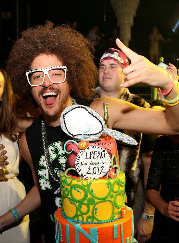 Over at Haze Nightclub at Aria LMFAO's RedFoo sans SkyBlu due to an 