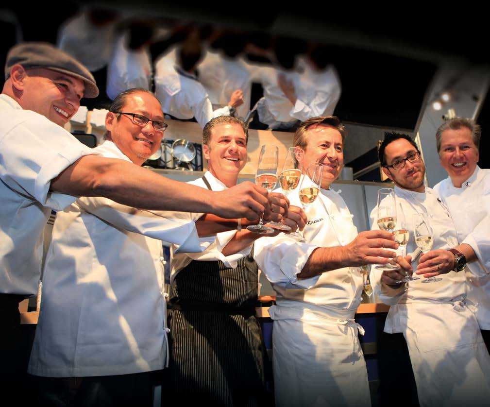 Pebble Beach Food and Wine” chefs toasting