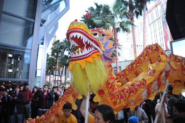 The dragon at The Cosmopolitan's Chinese New Year Celebration