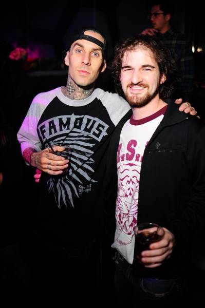 Travis Barker and a friend at Moon Nightclub. Photos: Aaron Garcia