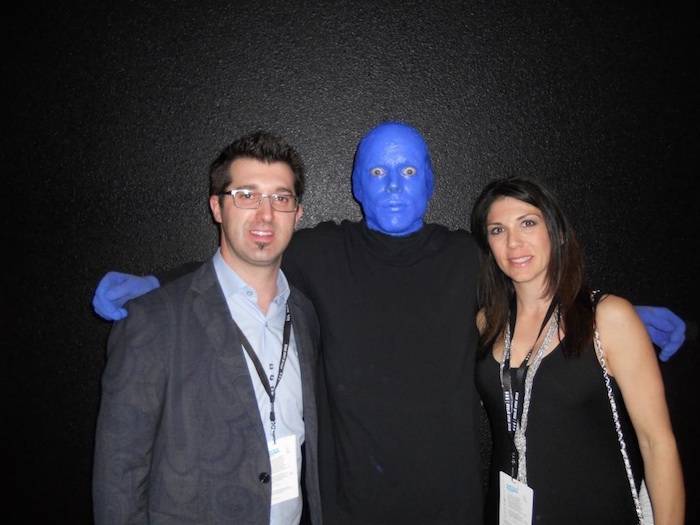 3.15.13 Hypnotist Marc Savard Attends Blue Man Group at Monte Carlo Resort and Casino