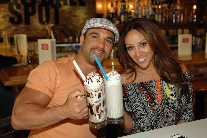 Joe and Melissa Gorga share milkshakes. Photos: Bryan Steffy/WireImage 