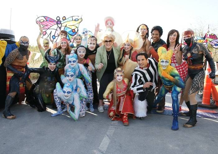 Mayor Carolyn Goodman with Cirque du Soleil artists. Photos: Cashman Photography 