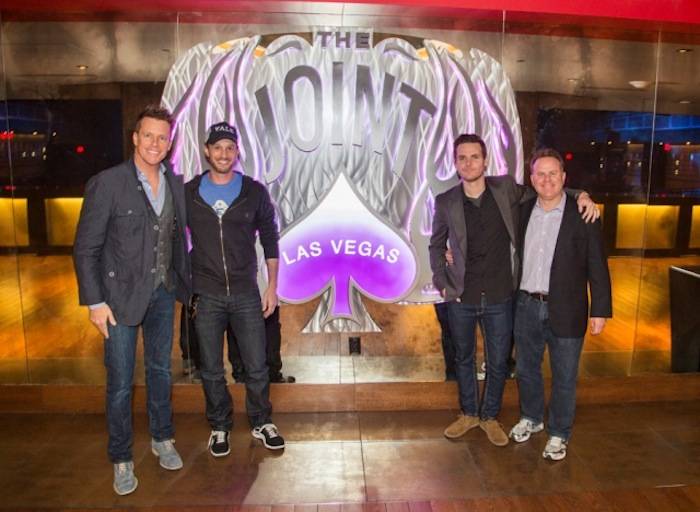 Chris Franjola, Josh Wolf, Jeff Wild and Steve Marmalstein at Prince inside the Joint at Hard Rock Hotel. Photo: © Joey Ungerer