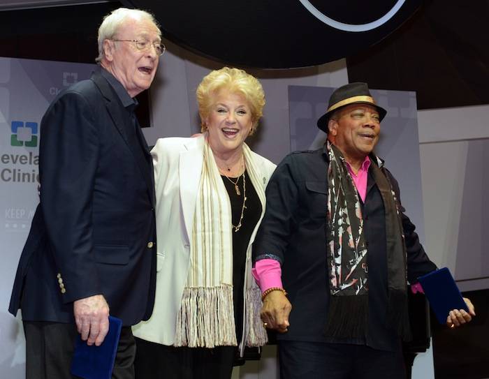 Las Vegas Mayor Carolyn G. Goodman presents film and music luminaries Sir Michael Caine and Quincy Jones with a key to the City in celebration of their 80th birthdays. A star-studded birthday celebration on April 13 at the 17th annual Keep Memory Alive Power of Love Gala at MGM Grand Garden Arena in Las Vegas will raise funds for Cleveland Clinic Lou Ruvo Center for Brain Health and its fight against neurodegenerative brain diseases. Highlights from the night will include tributes from Chaka Khan and Stevie Wonder, Chris Tucker and Whoopi Goldberg. Wonder lead a “Happy Birthday” serenade, followed by a performance of “We are the World,” by the entire celebrity lineup. Photos: Brian Jones/Las Vegas News Bureau