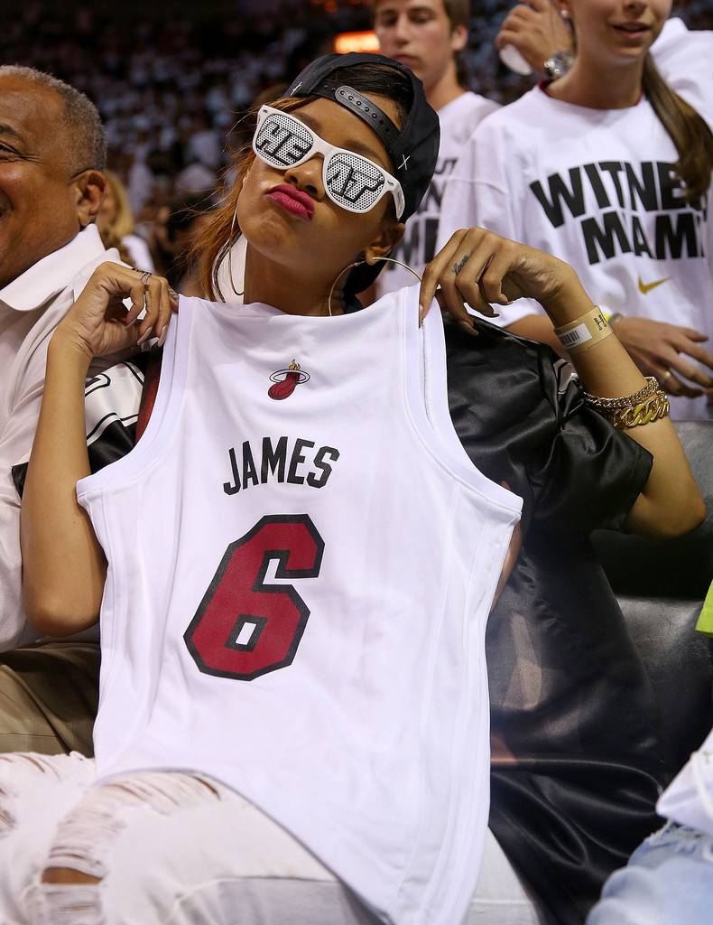 Rihanna with Heat Jersey
