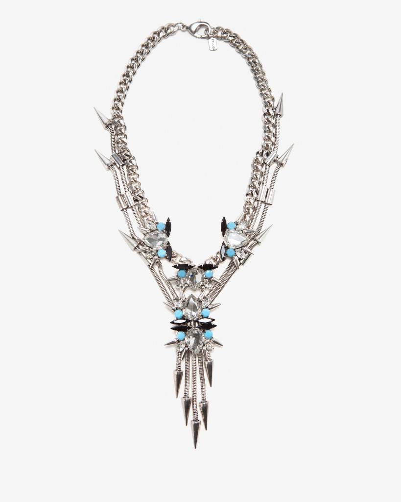 Fallon, $550: This lavish detailed Swarovski crystal necklace from Fallon speaks to a theme of grandeur.