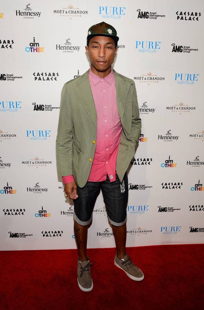 Pharrell Williams on the red carpet at Pure Nightclub. Photos: Ethan Miller/Getty Images 