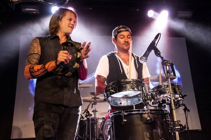 Street Drum Corps and José Pasillas of Incubus at Vinyl in Hard Rock Hotel. Photos: © Karen Mandall/Erik Kabik Photography 
