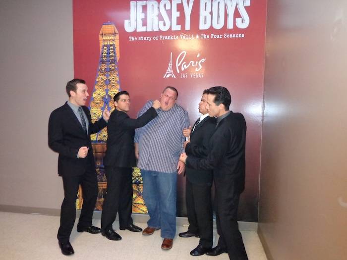 Rob Marnell, Deven May, Billy Gardell, Graham Fenton and Jeff Leibow. Photo: Courtesy of Jersey Boys 