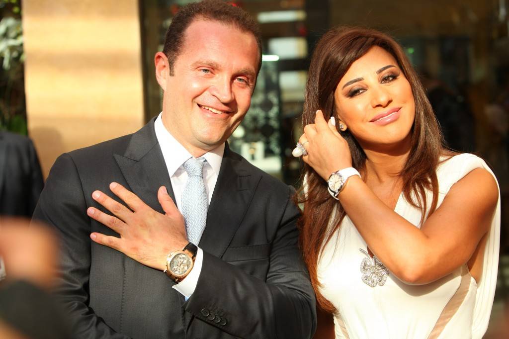 Mr. Pascal Mouawad and Najwa Karam wearing a watch from Mouawad's La Griffe collection