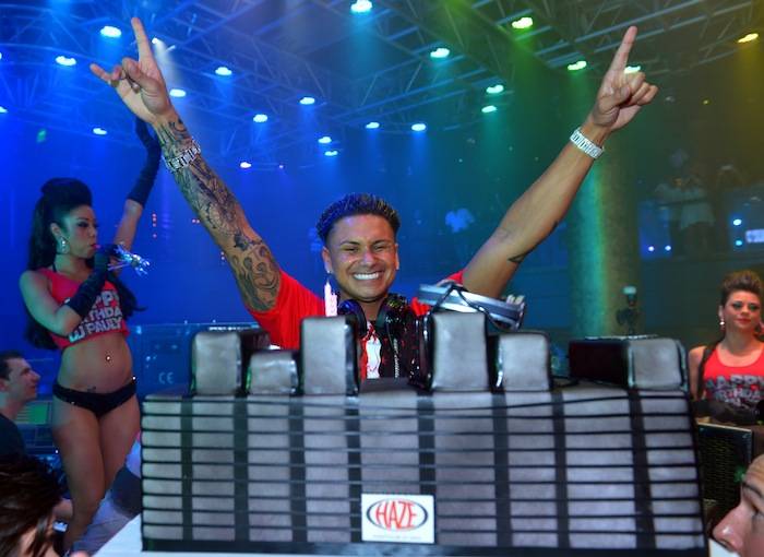 DJ Pauly D spins at Haze for his birthday. Photos: Bryan Steffy/WireImage 
