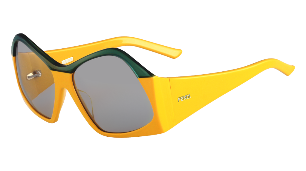 Fendi geometric sunglasses in yellow_AED 2,290