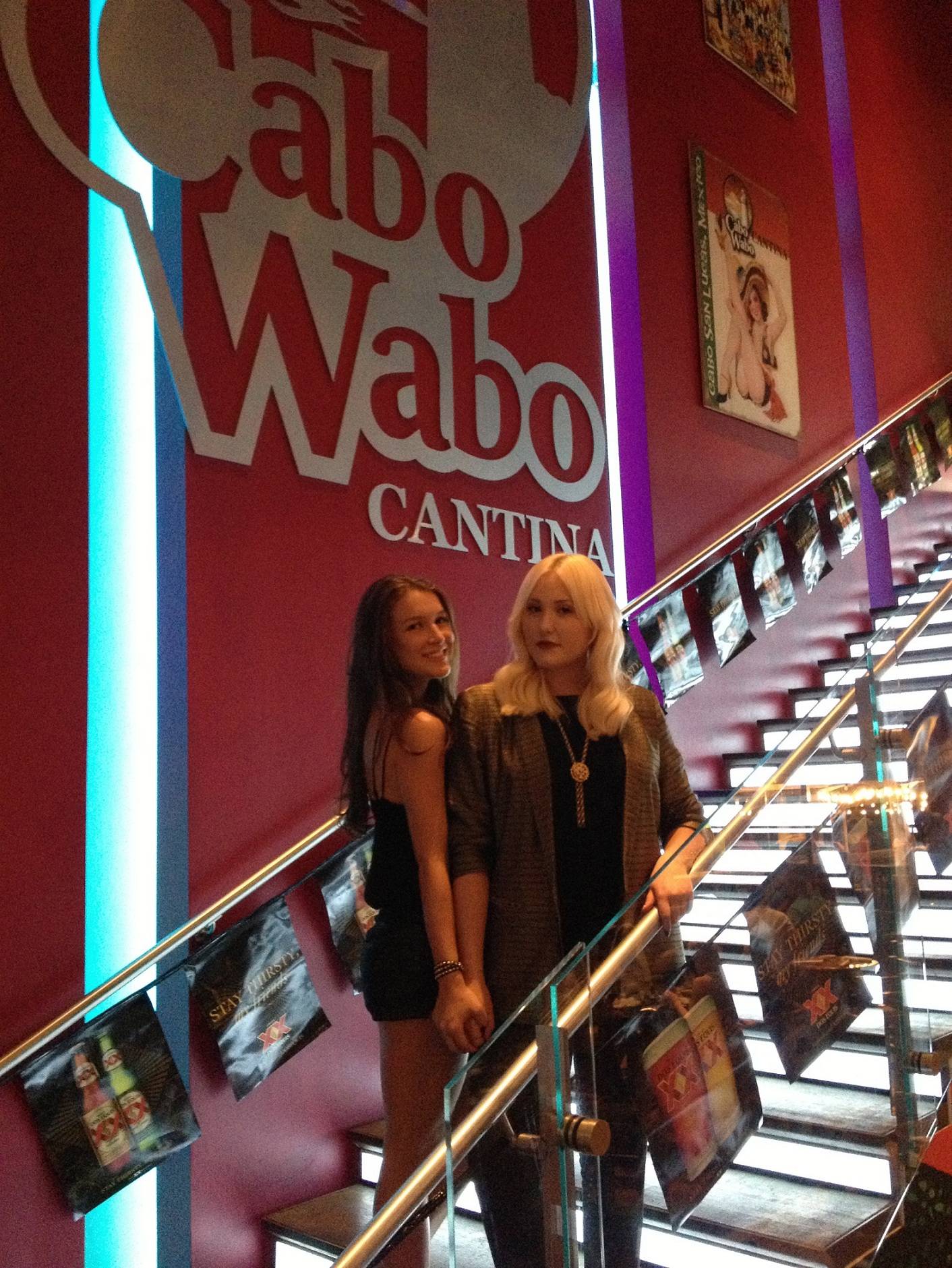 Hayley Hasselhoff and Nathalia Ramos celebrate at Cabo Wabo Cantina. 