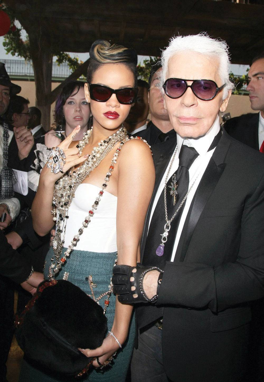 Karl Lagerfeld & Rihanna with Christian Roth sunglasses