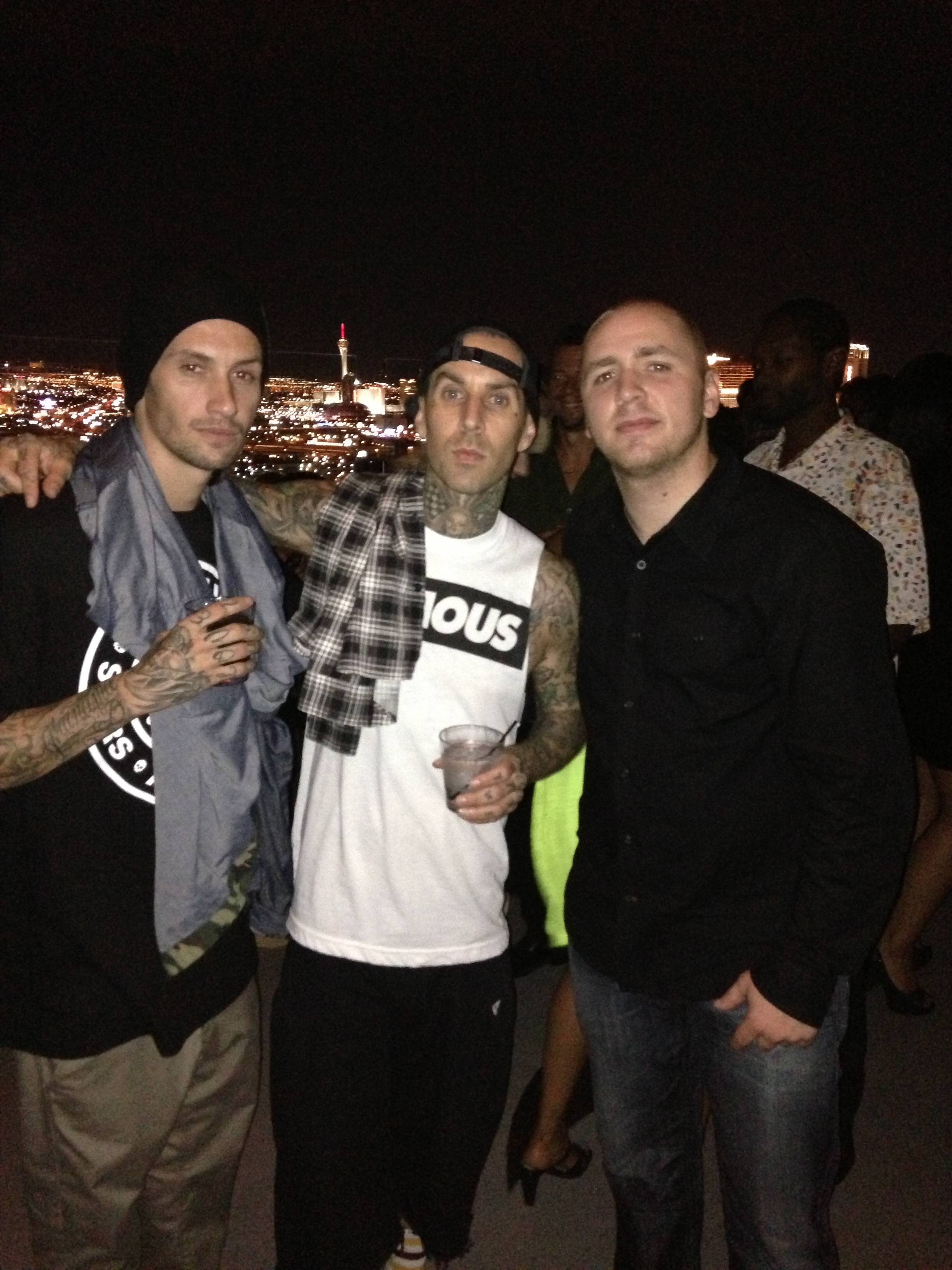 Travis Barker enjoys view of famed Las Vegas Strip below from Ghostbar’s patio. Photo: 9Group 