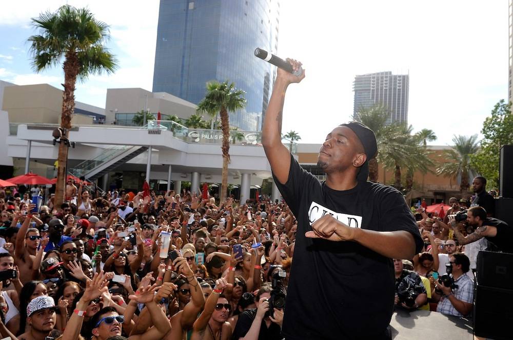 Kendrick Lamar performs at the Palms Pool. Photos: David Becker/WireImage 