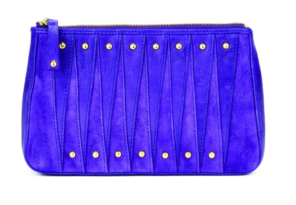 Diane von Furstenberg, Estella Makeup Bag in Violet Sea Leather, $95