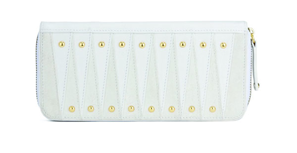 Diane von Furstenberg, Estella Long Wallet in White Leather, $195